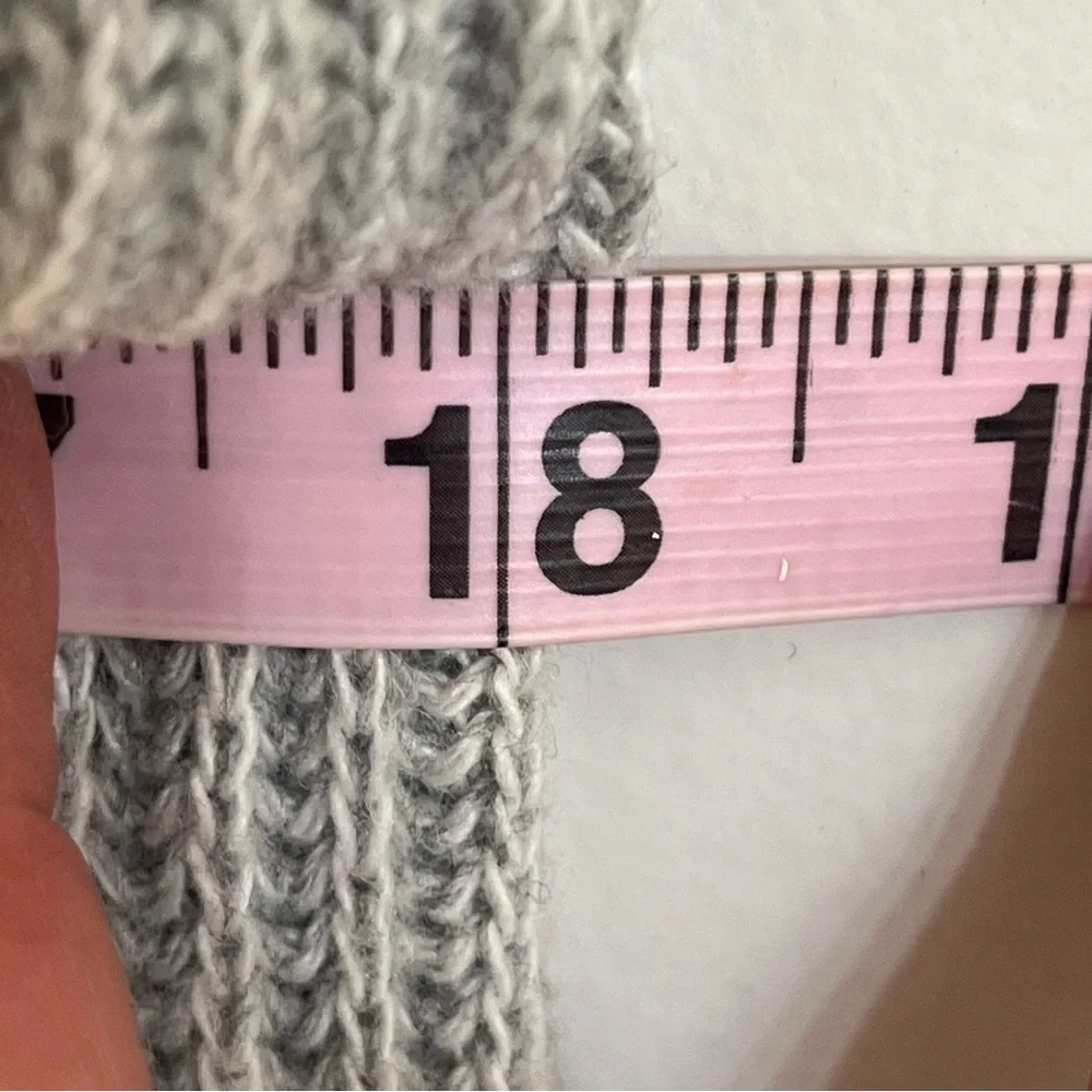 Anthropologie MOTH Cotton Cashmere Tie Front Cowl Neck‎ Sweater Gray Size Medium